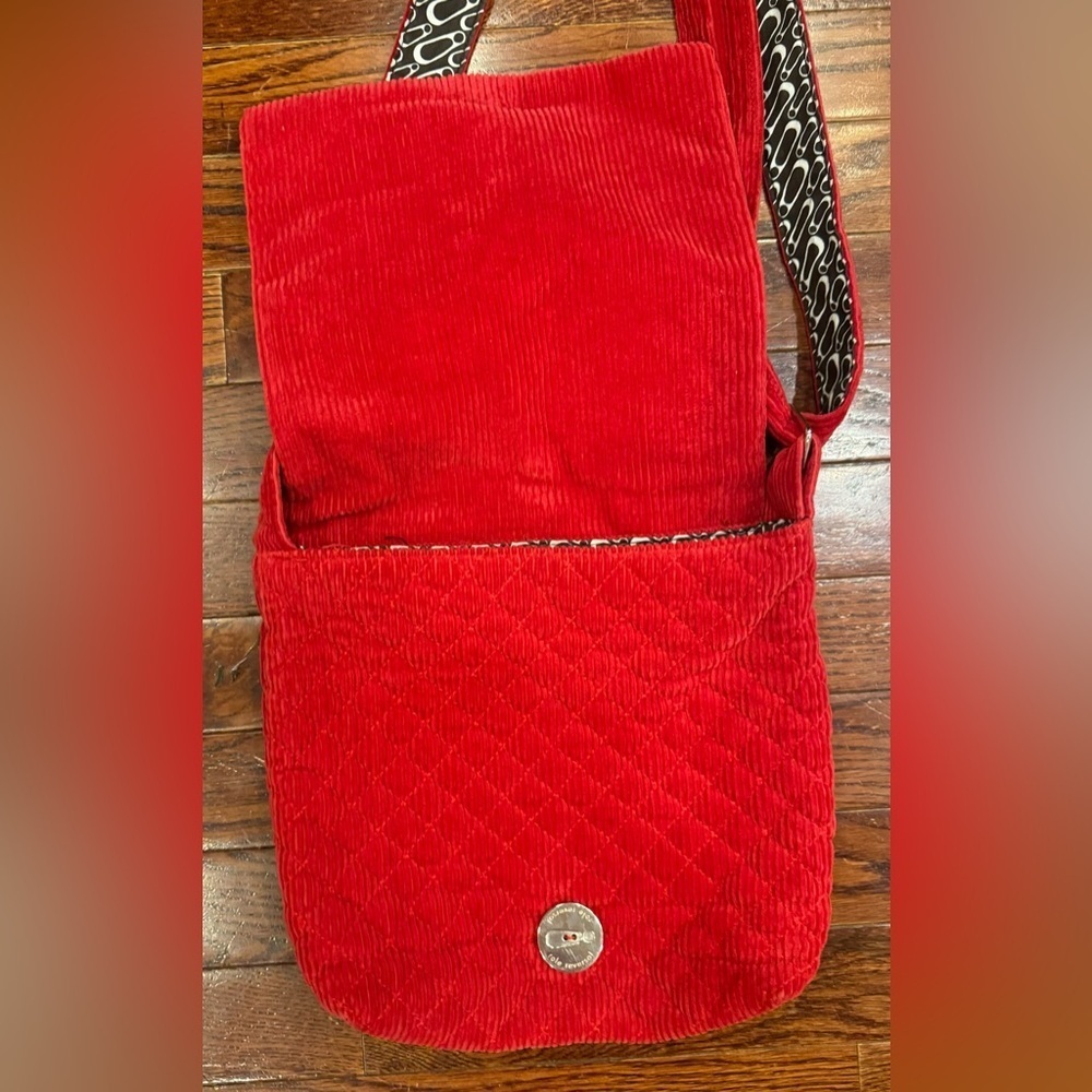 Red Corduroy Quilted Collegiate Purse Alabama Crimson Tide Crossbody Front Flap - Picture 4 of 7